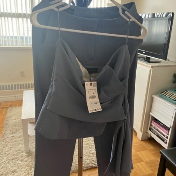 Zara Draped Bustier Set (Pants and Top) - Brand New! - Picture 2 of 4